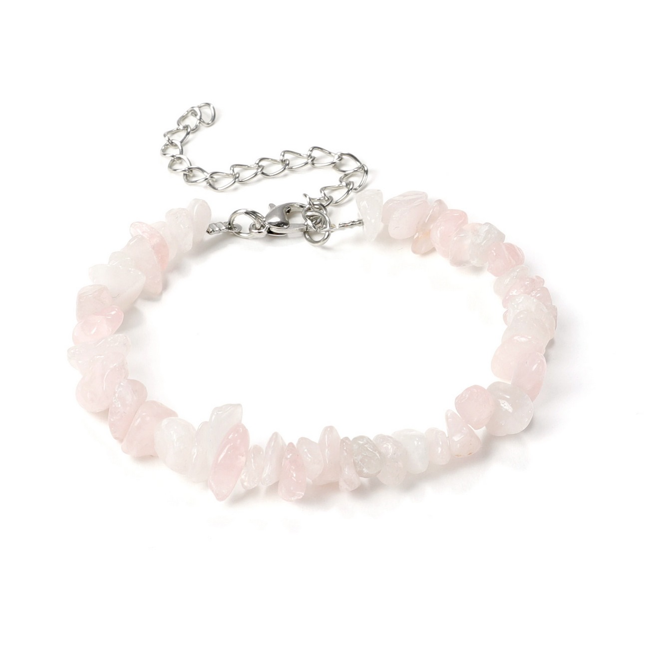 Pulsera Cuarzo Rosa Triturado + Estuche 