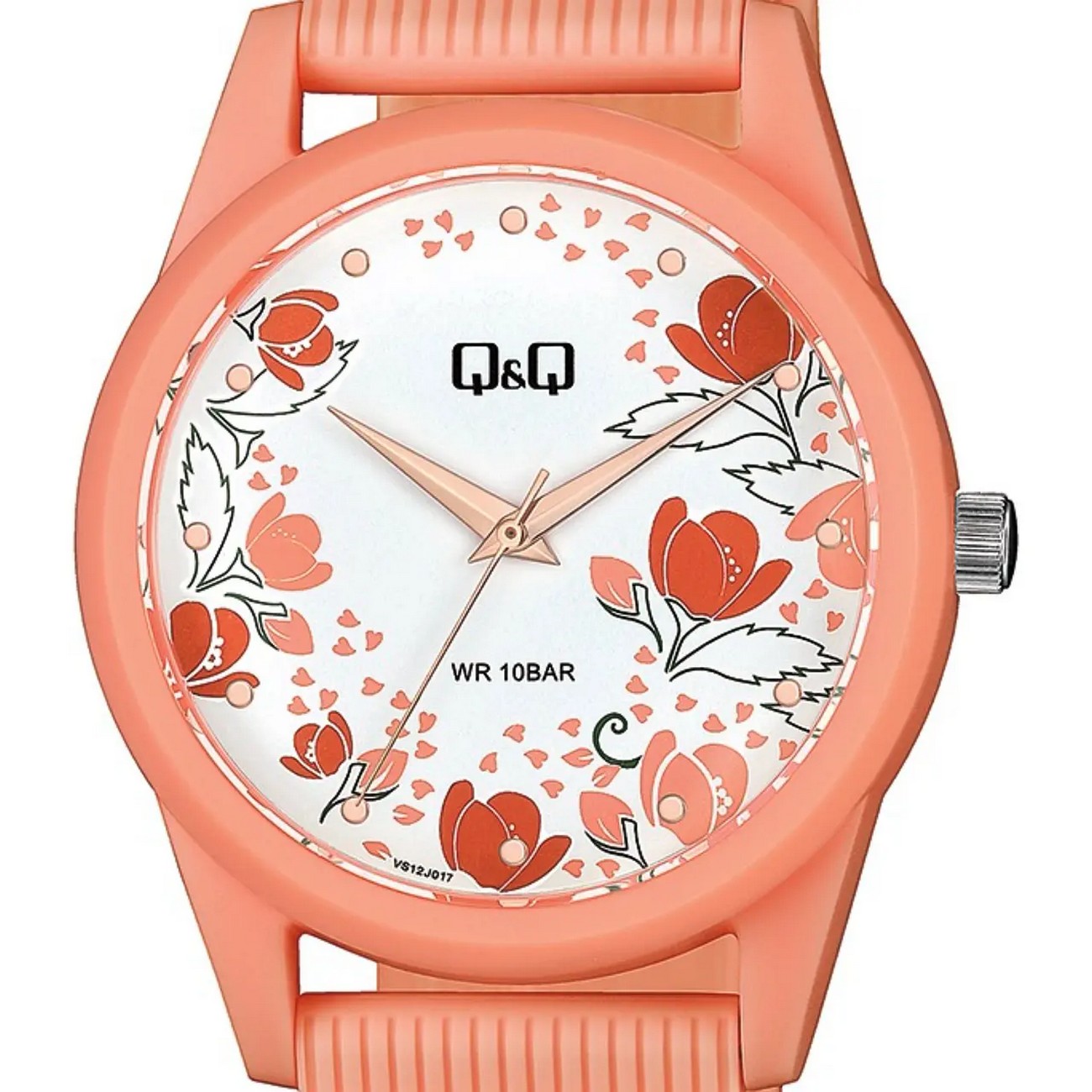 Reloj Q&q Qyq Floral Deportivo Dama Impermeable + Estuche