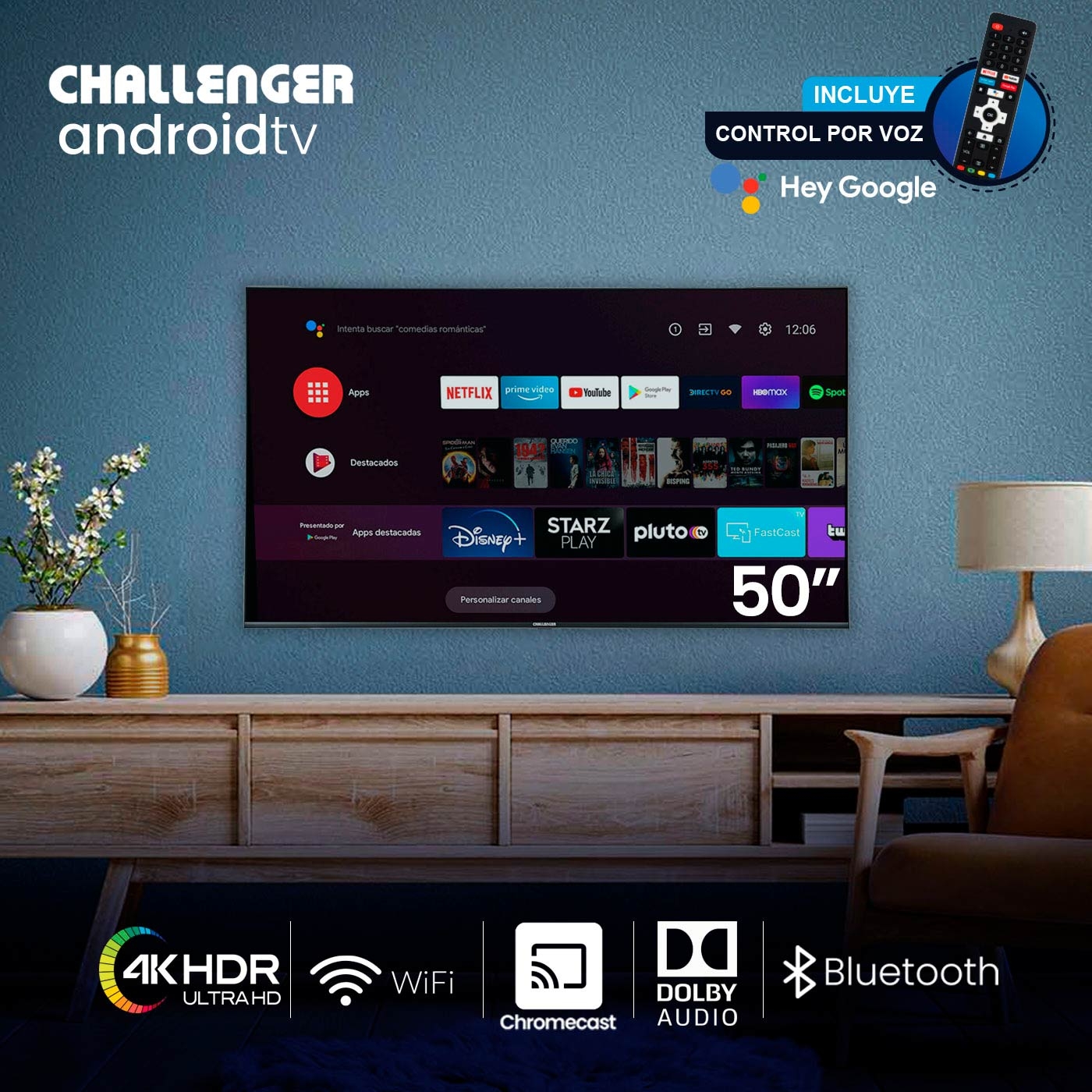 Televisor Challenger 50" 50LO70 Smart TV UHD 