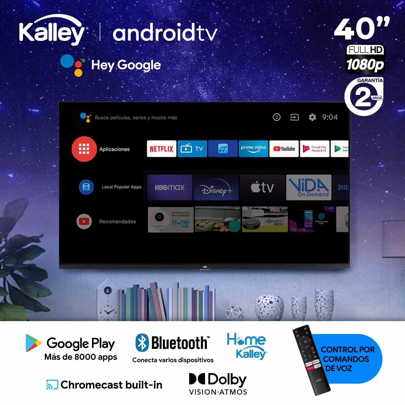 Kalley 40 pulgadas Smart tv con comandos de voz