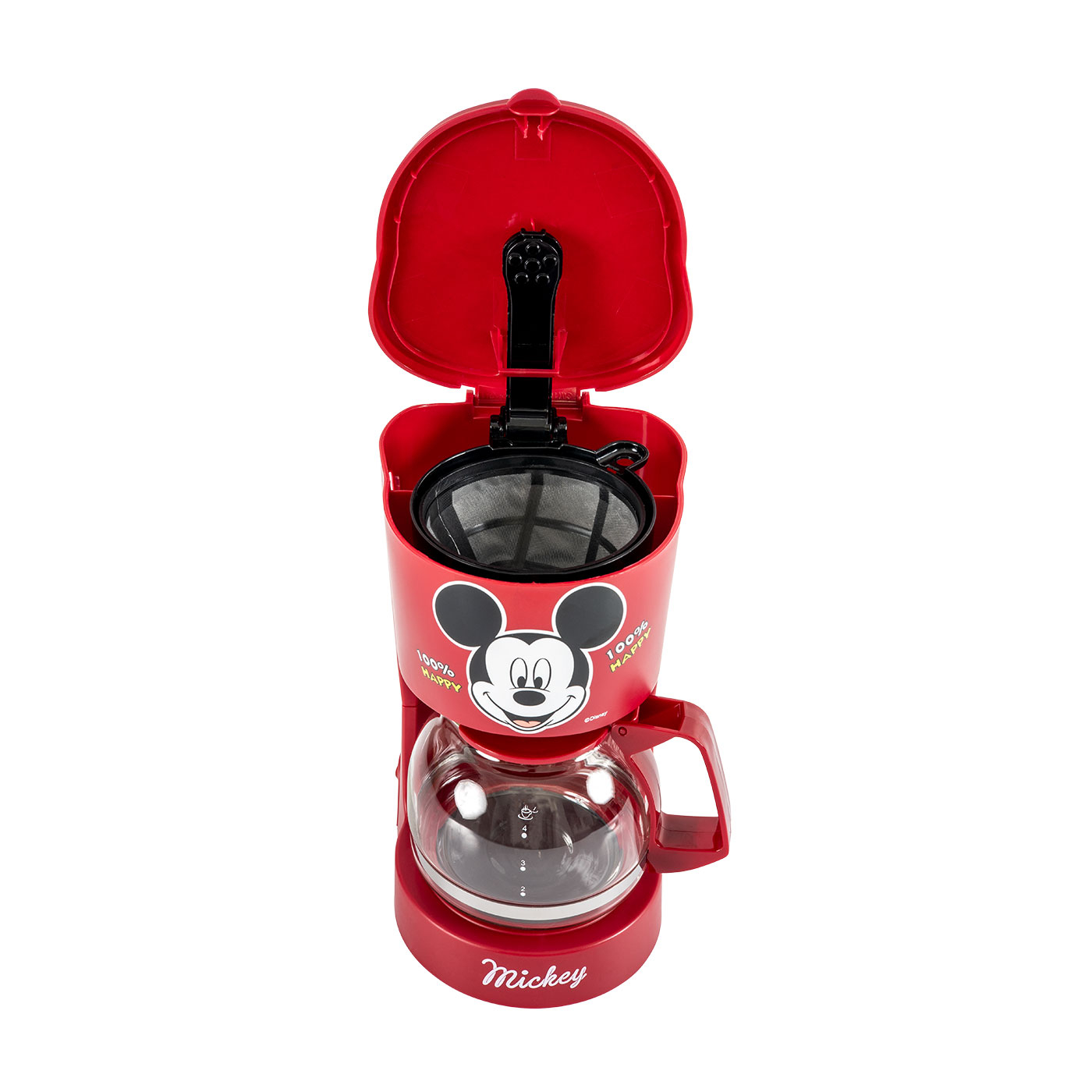 Cafetera KALLEY 4 Tazas Mickey Mouse De Disney K-DMCM4 Rojo