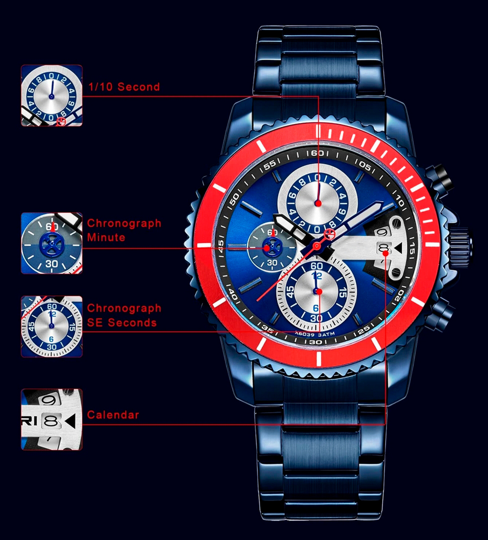 Reloj G-force Original H3843g Cronografo + Estuche