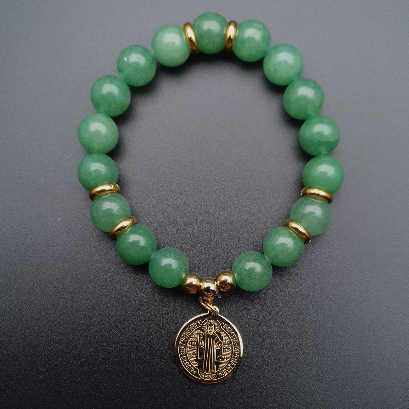 Pulsera Cuarzo Jade - San Benito Acero + Estuche 