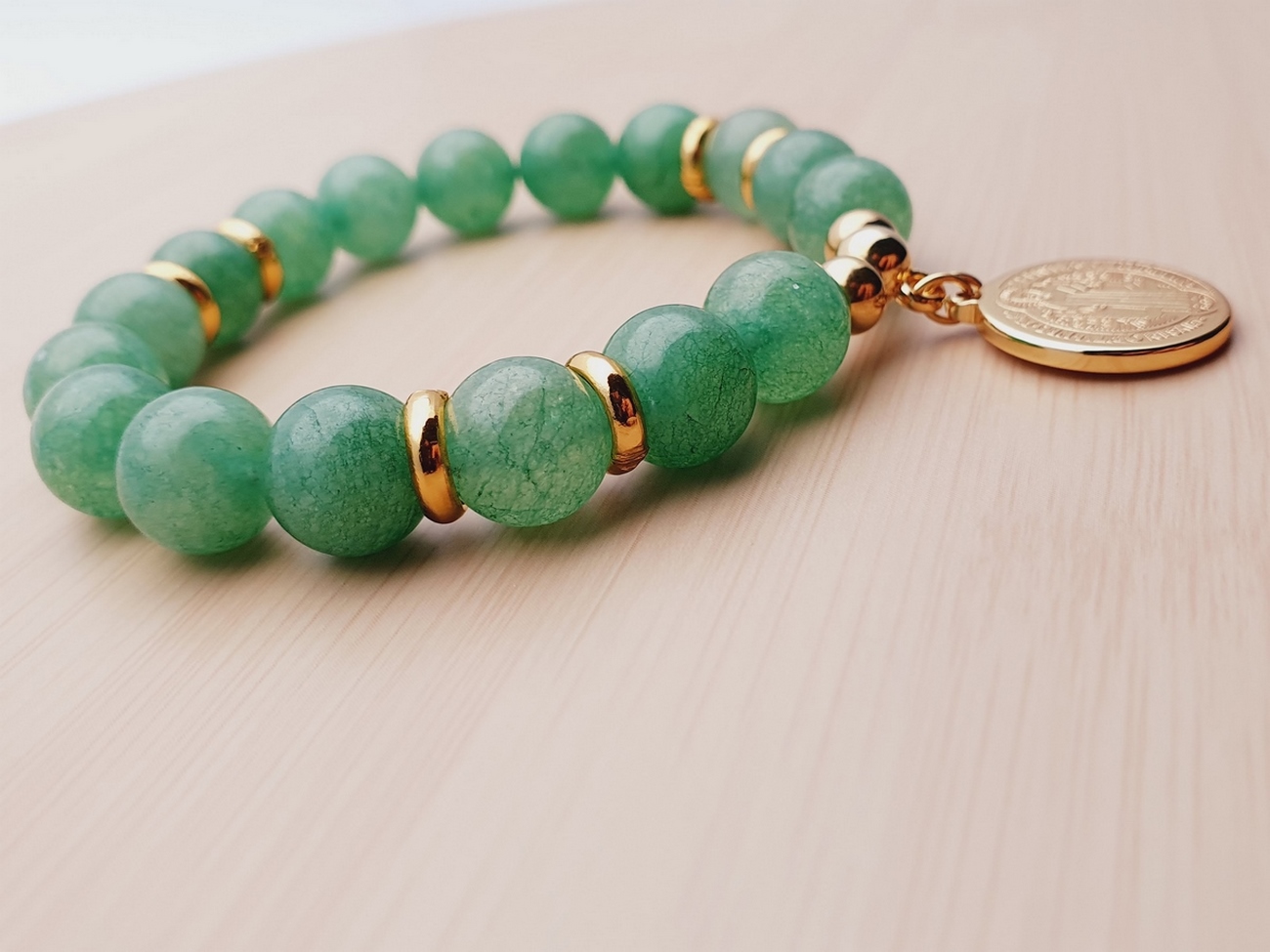 Pulsera Cuarzo Jade - San Benito Acero + Estuche 