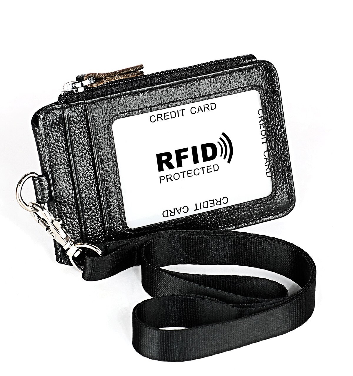 Tarjetero Billetera RFID Con 8 Compartimientos Y Cordon Unisex 12cm 