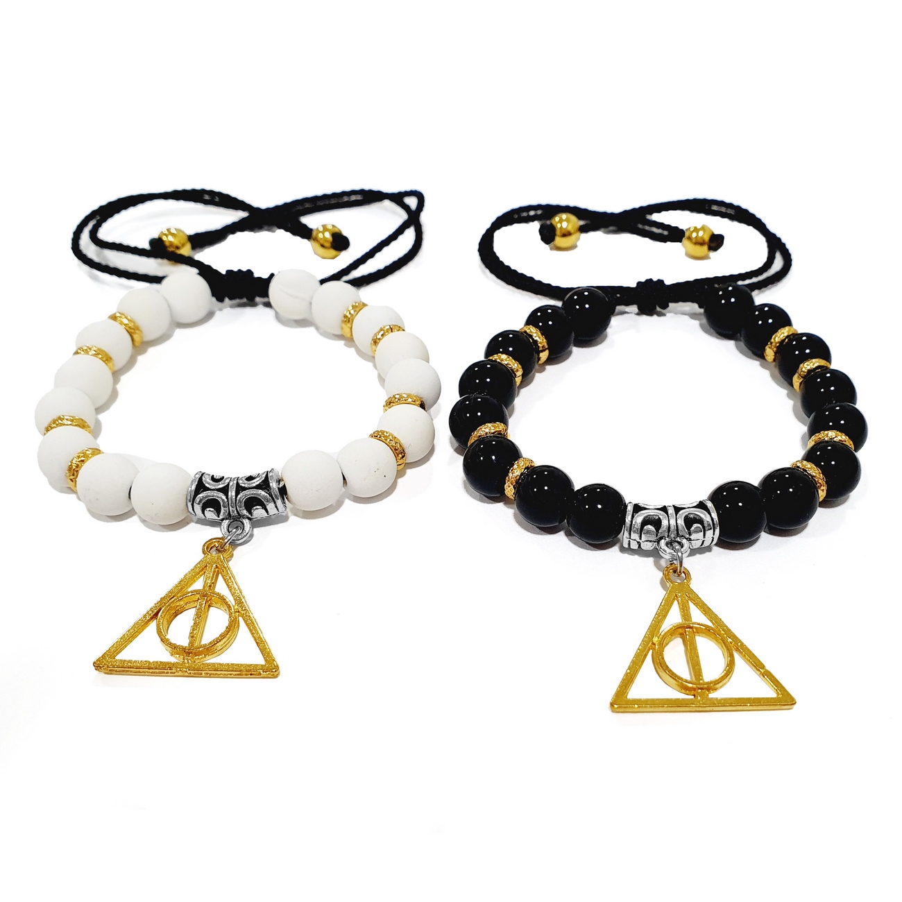 Pulsera Para Pareja Reliquias de la Muerte Harry Potter Unisex + Estuche