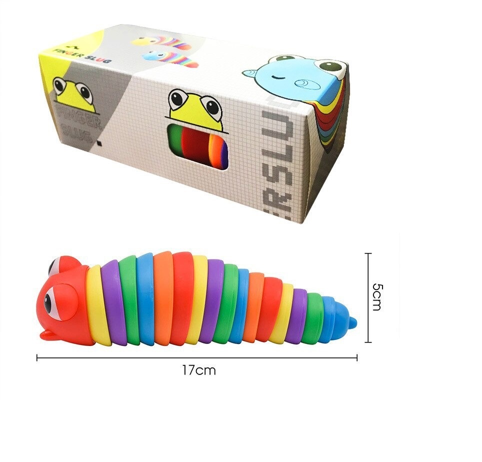 Gusano Arco Iris 3D Slug Fidget Juguete Articulado 