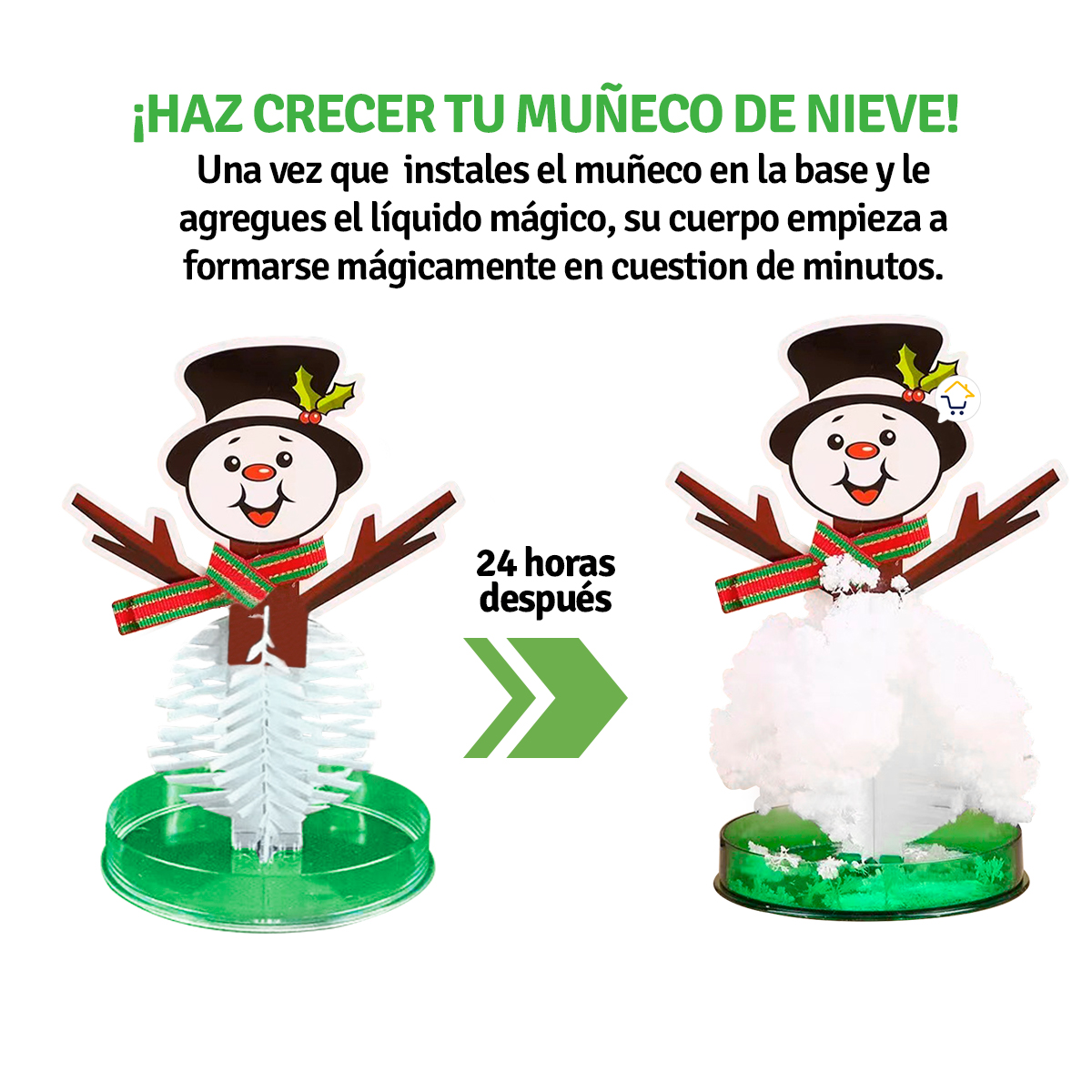 Muñeco De Nieve Mágico Decoración Florece Cristal MM01