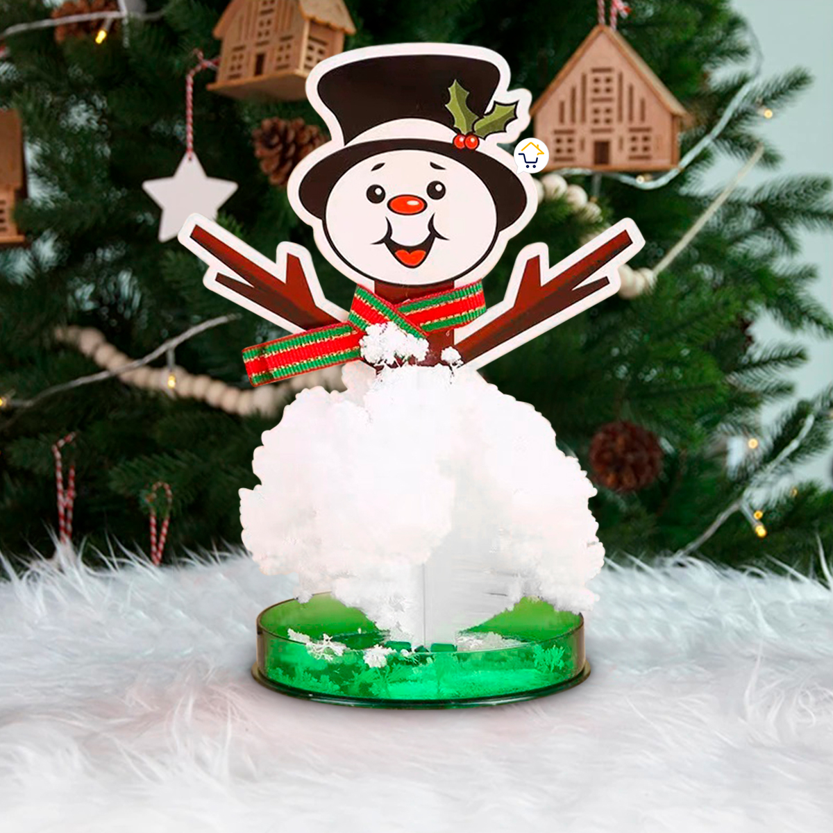 Muñeco De Nieve Mágico Decoración Florece Cristal MM01