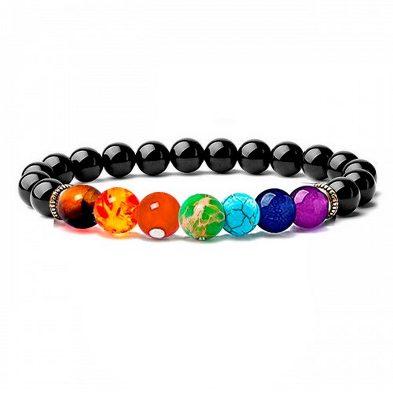 Pulsera Cuarzo 7 Chakras + Estuche