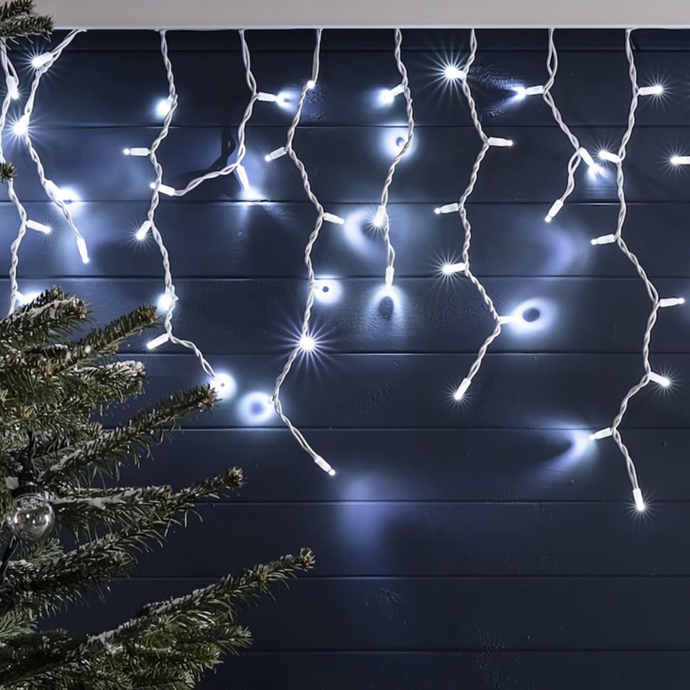 Cortina LED Intercalada 3 Metros 100 LED Decoración Navidad Blanca 