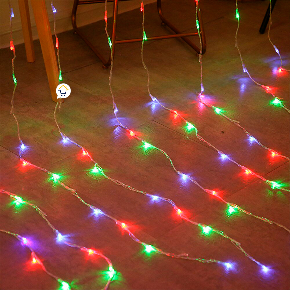 Luz Cascada 9X2 Metros 900 LED Luces Navidad MULTICOLOR  2027