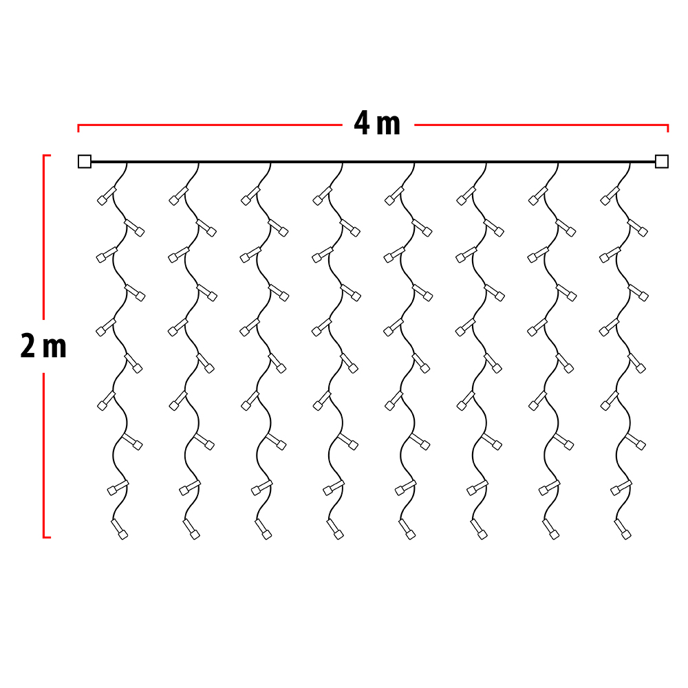 Luz Cascada 4X2 Metros 320 LED Luces Navidad BLANCA 320LEDB2