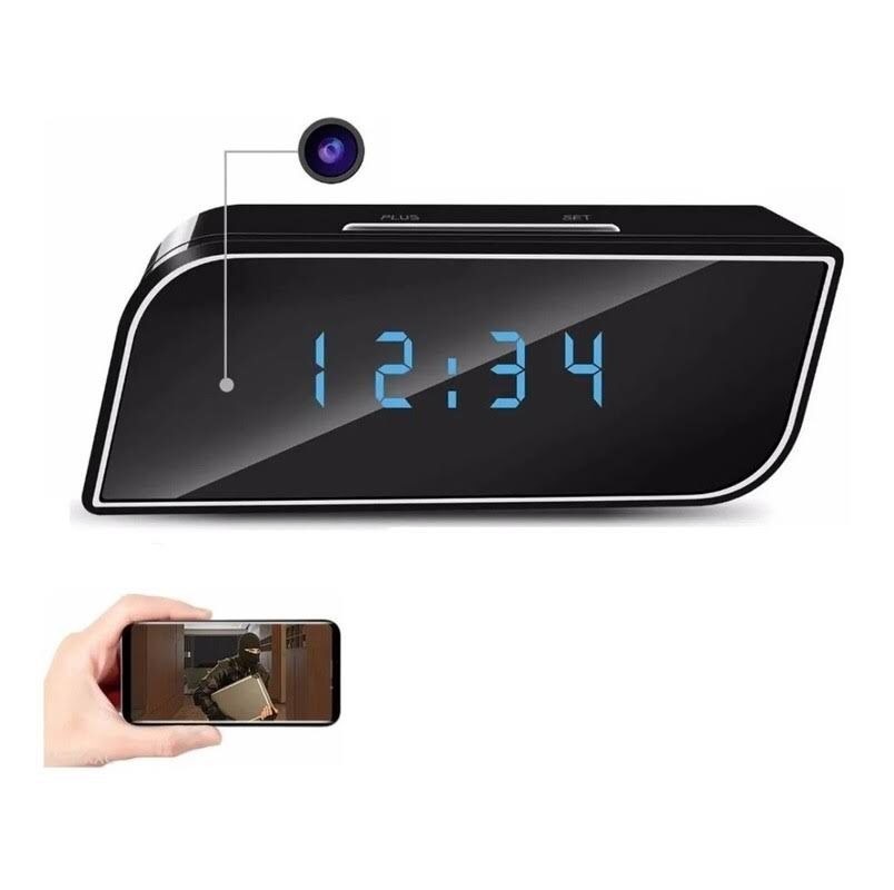 Reloj despertador con camara espia wifi recargable 1080P 