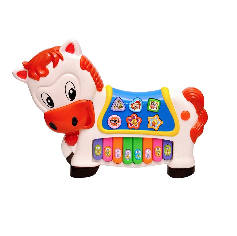 Piano didactico para niños con forma de caballo
