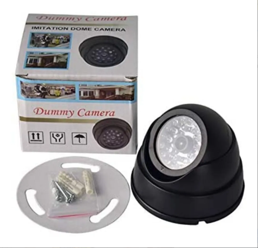 Cámara Seguridad Falsa Dummy Cam Simulación Luz Led Intermit