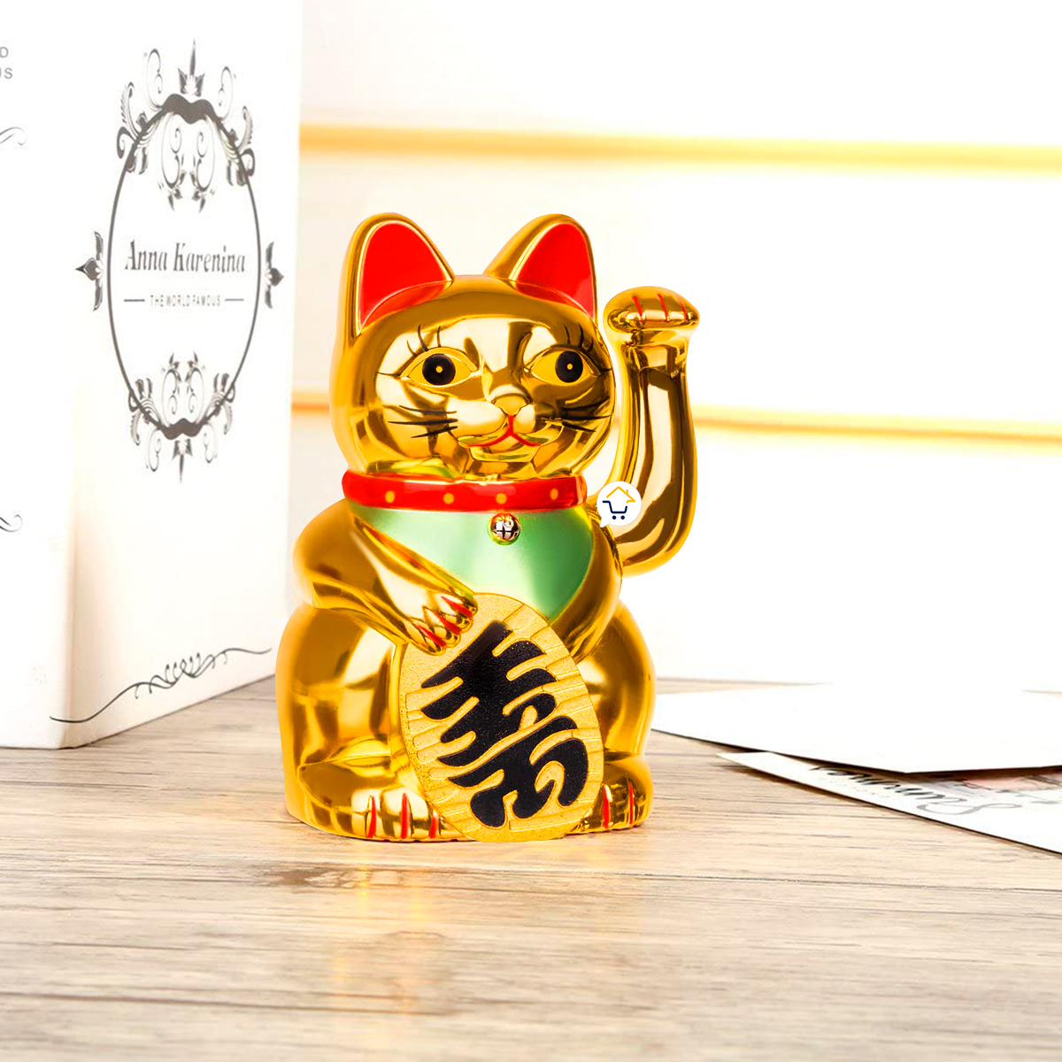 Gato de la Suerte Figura Decorativa Móvil Maneki Neko 0256A