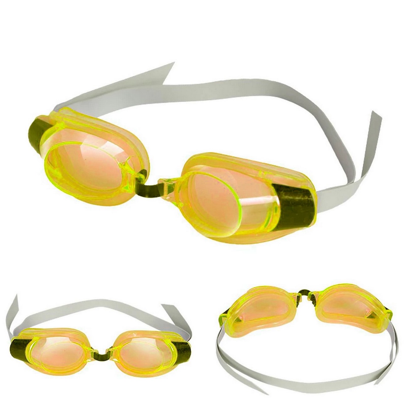 Gafas De Natacion + Tapones Para Los Oídos Y Clip Para Nariz Amarillo