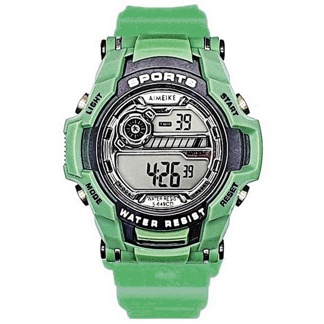 Reloj Digital Impermeable 30 M Deportivo Verde + Estuche