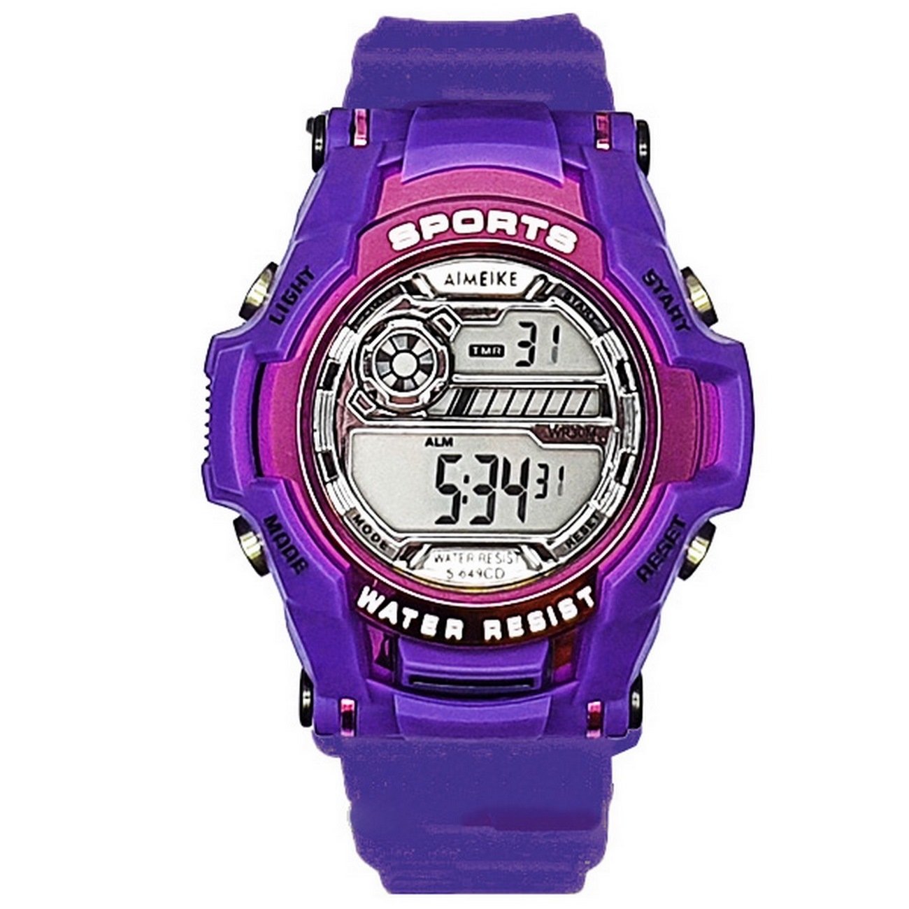 Reloj Digital Impermeable 30 M Deportivo Violeta + Estuche