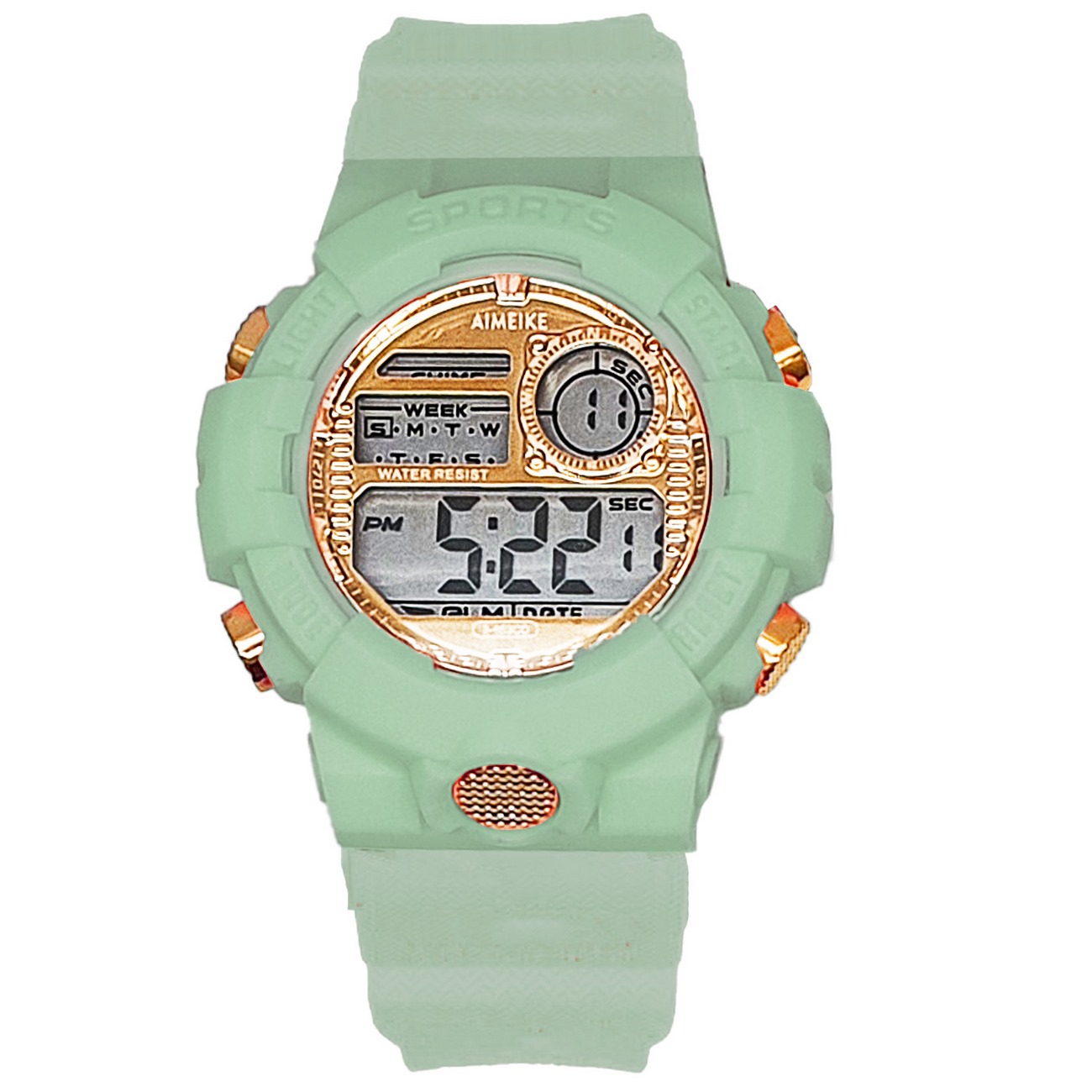 Reloj Digital Resistente Al Agua Impermeable Verde 30 M + Estuche