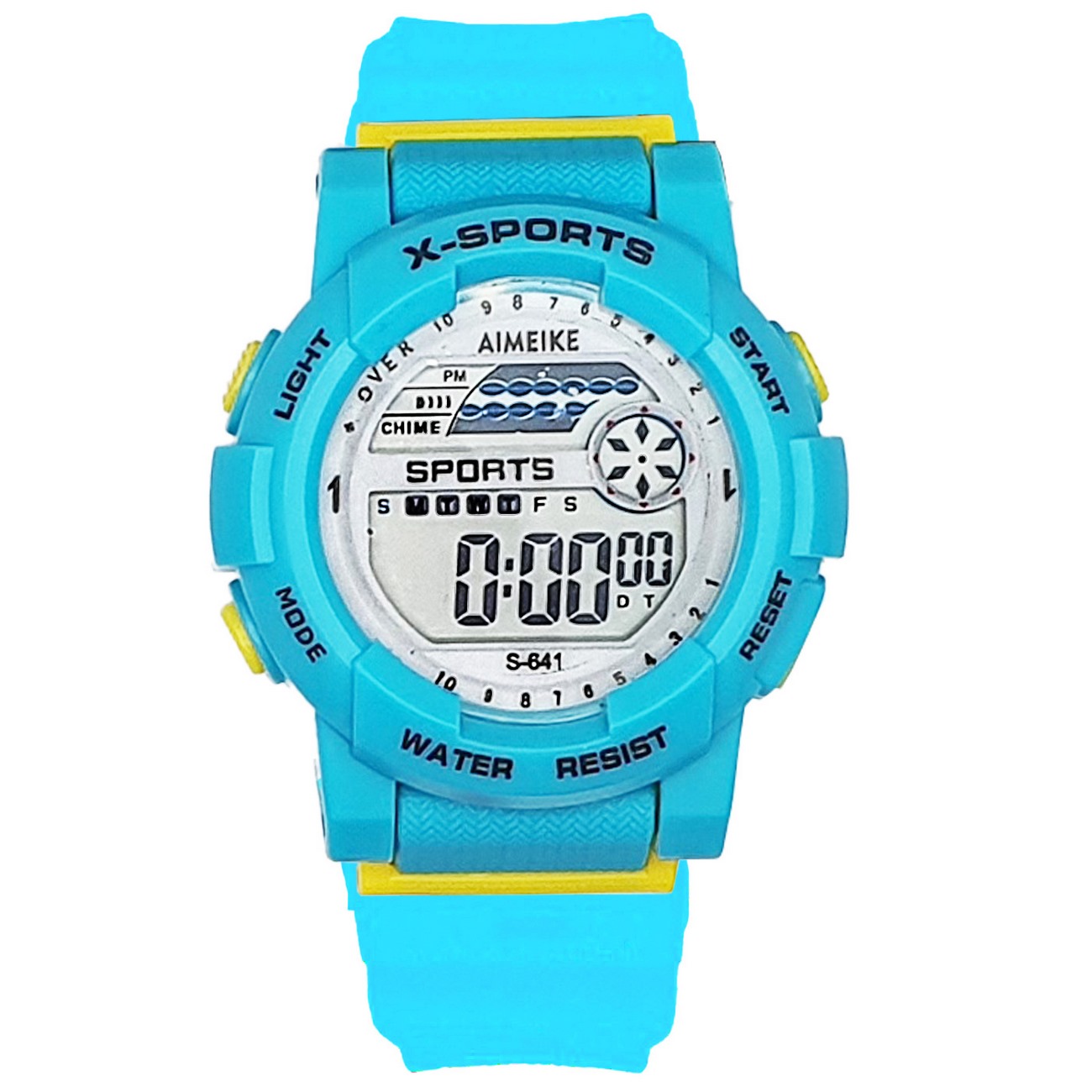 Reloj Digital Resistente Al Agua 30 M Unisex Turquesa Luces+ Estuche