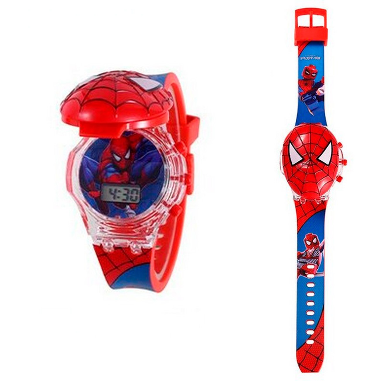 Reloj Niños Digital Luces Sonido Tapa Infantil Hombre Araña