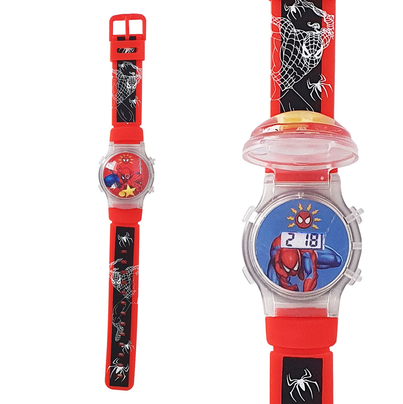 Reloj Niños Digital Luces Tapa Infantil Spiderman 3d