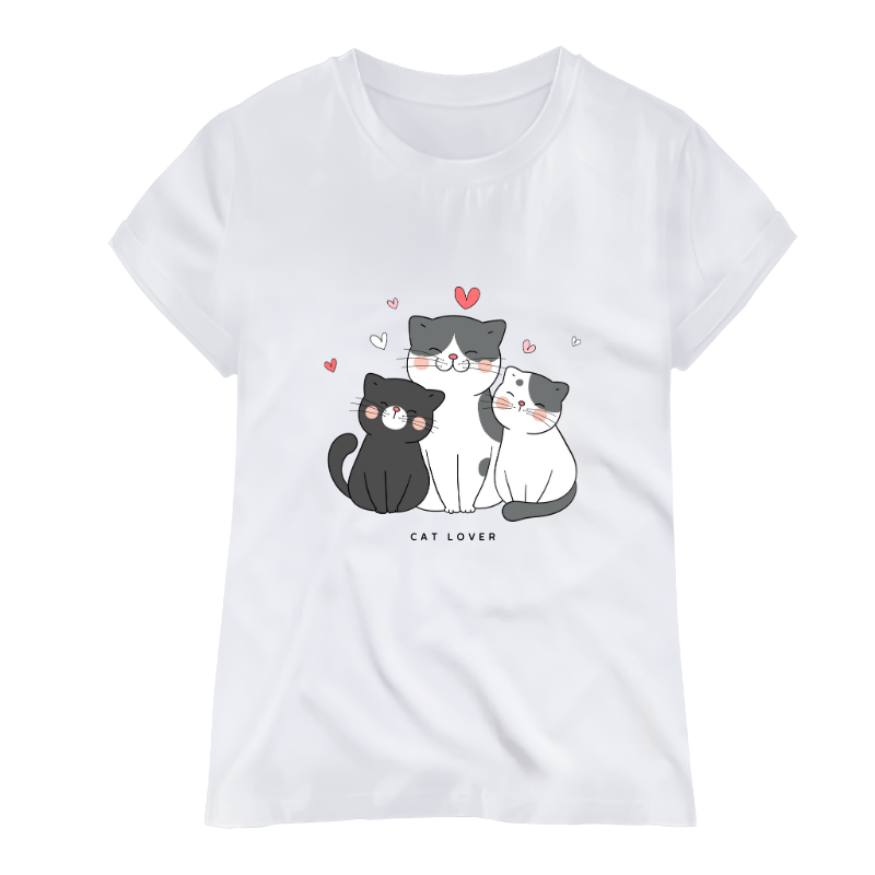 Camiseta Gatos Blanca - T-shirt