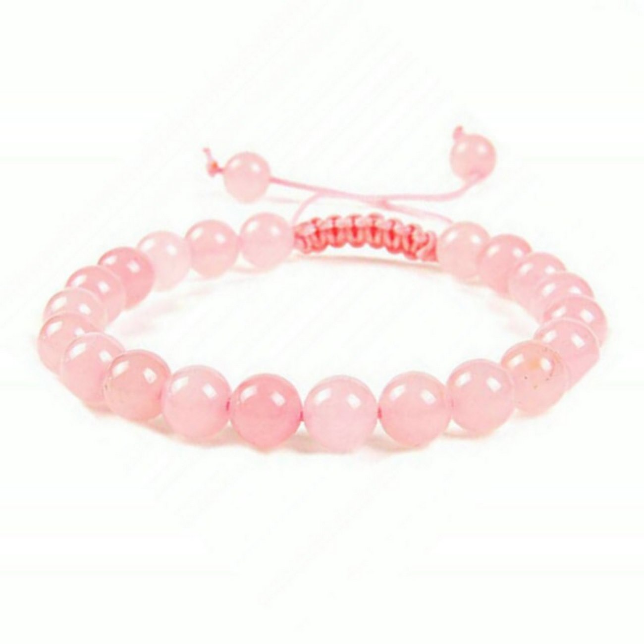 Pulsera Cuarzo Rosa Tejida + Estuche 