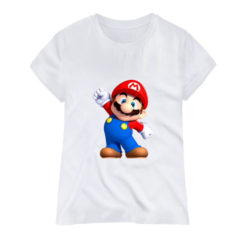 Camiseta Blanca Mario Bros- T-shirt