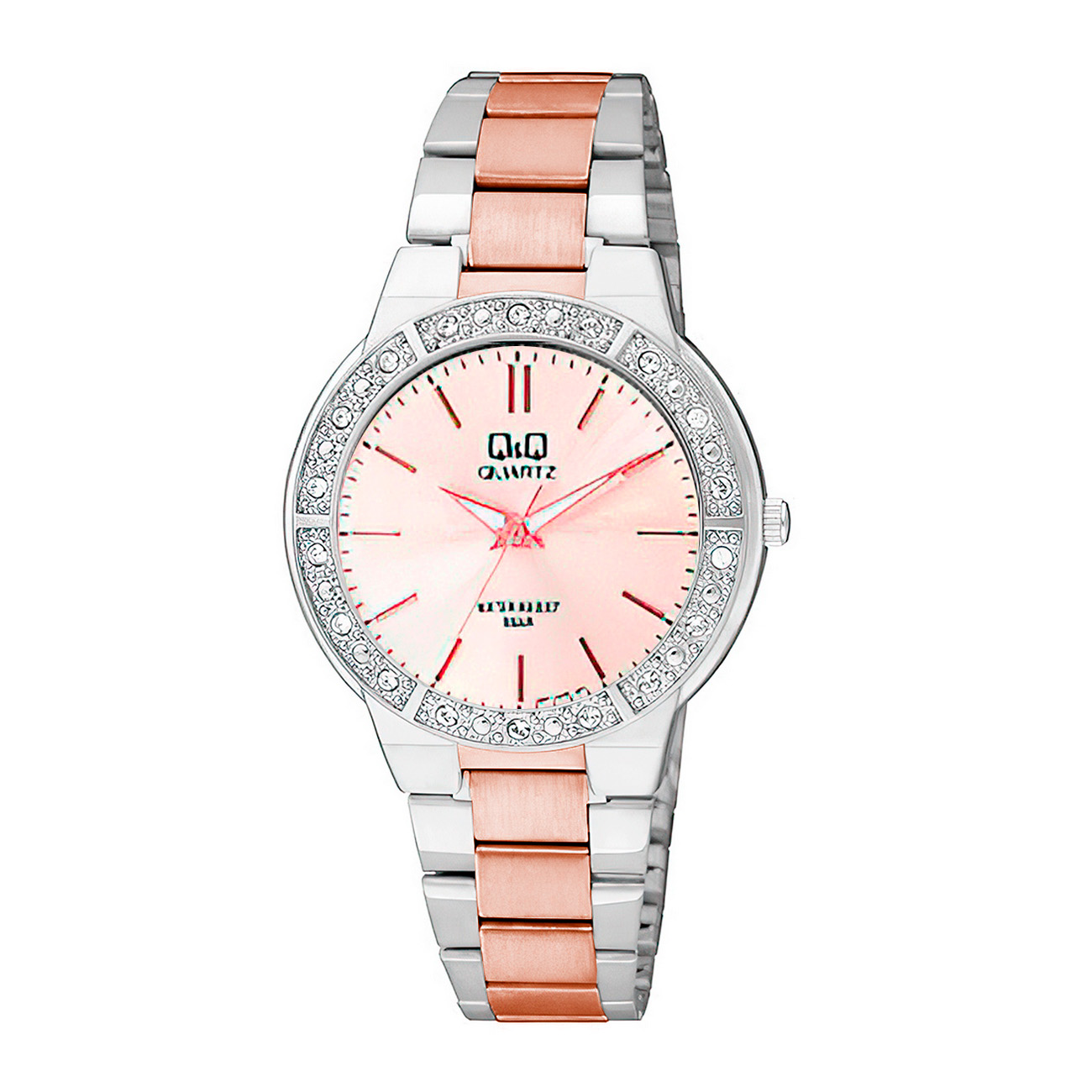 Reloj Q&q Qyq Acero Inoxidable Dama Murano + Estuche 