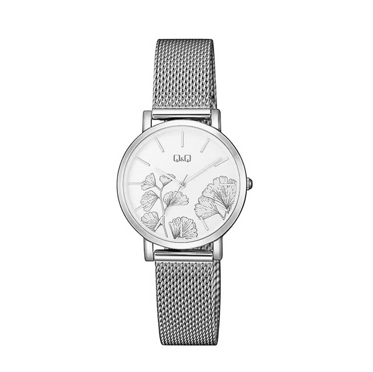 Reloj Q&q Qyq Elegante Flowers Acero + Estuche Dama