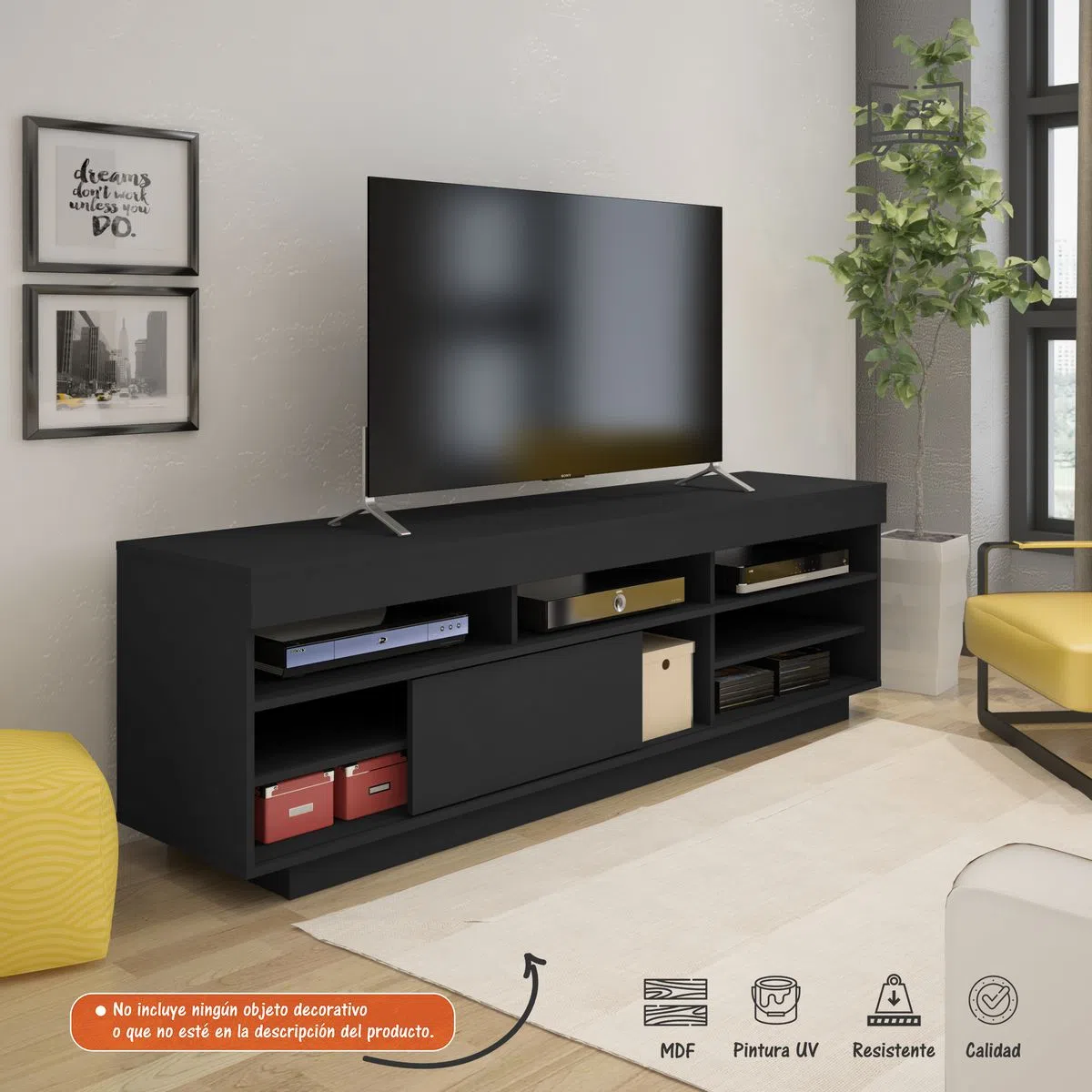 Mueble De TV 55" Bertolini Color Negro