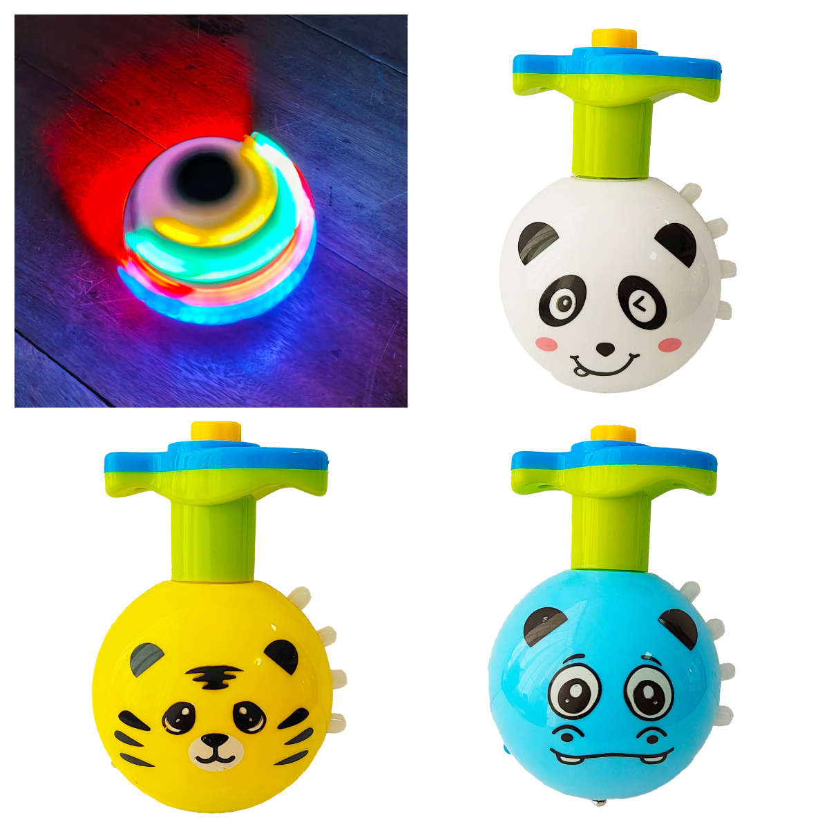 Trompo Luces Oso Osito Gatito Musica Colores Divertido 