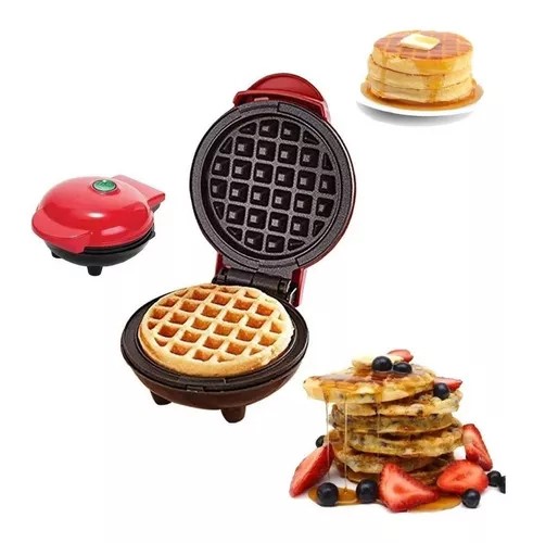  Mini Waflera Redonda Antiadherente Eléctrica Pancakes Gofrera 350w