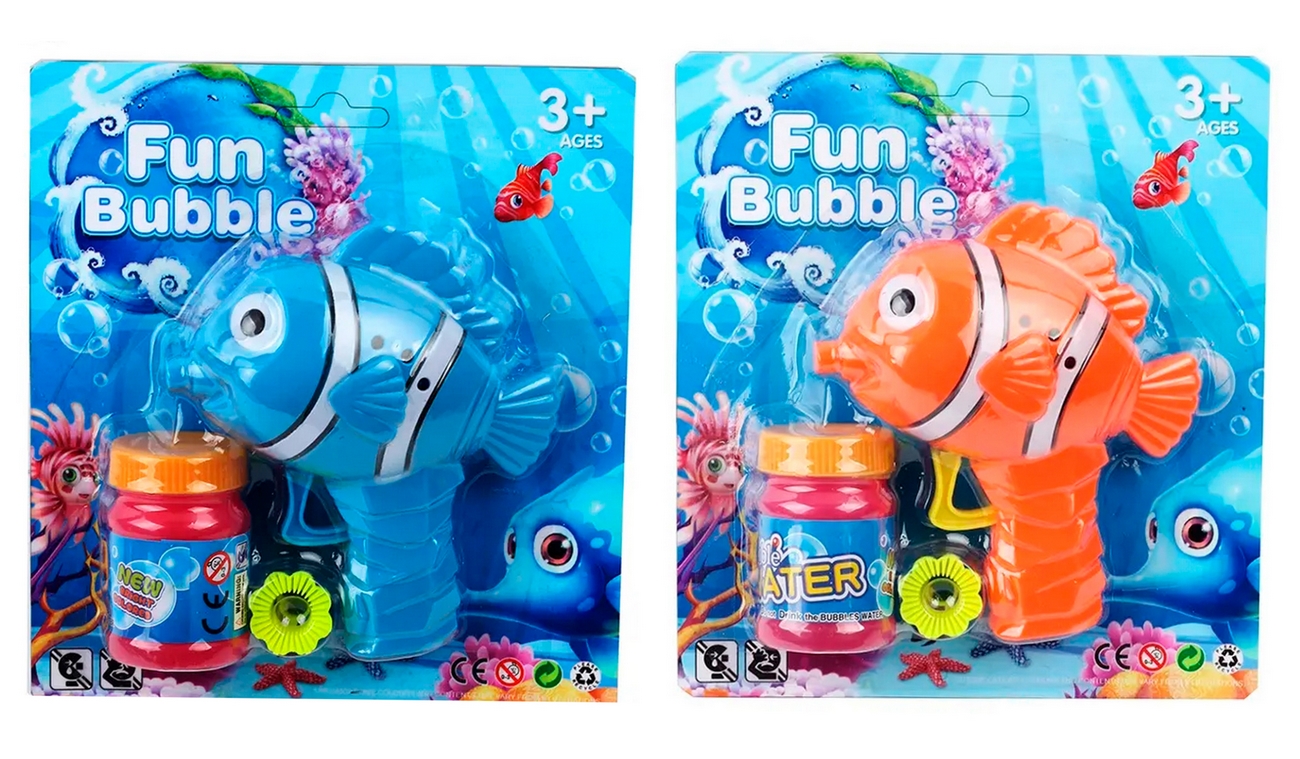 Pistola Lanzador De Agua Pez Nemo + Liquido Jabonoso