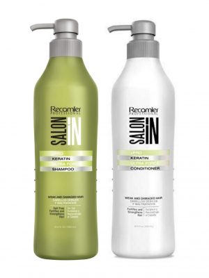 Kit Shampoo Y Acondicionador Keratin Ultra Force  + Tratamiento Semilla Lino Salon In Recamier 