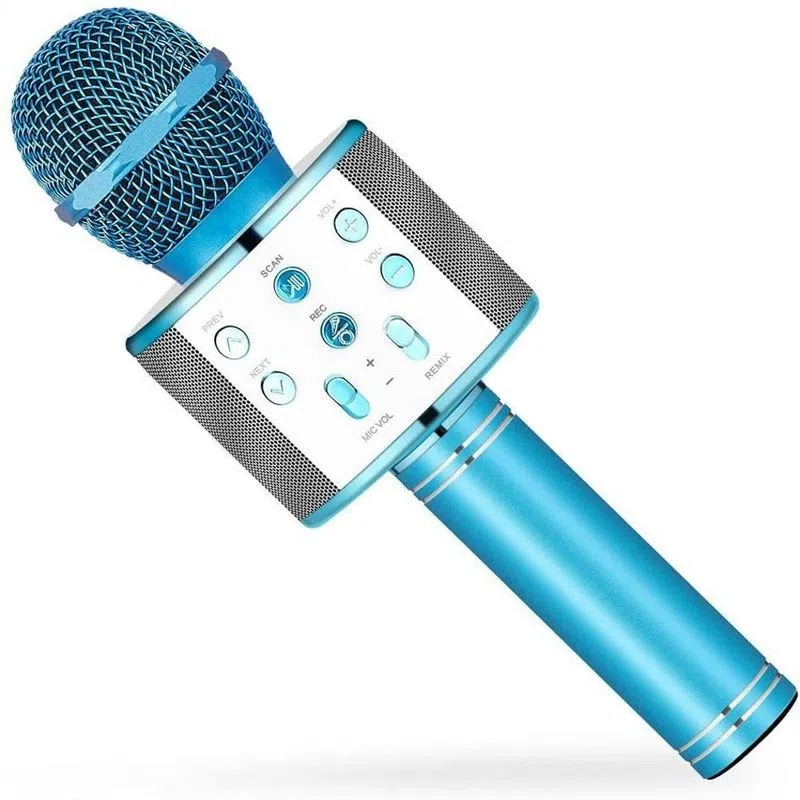 Micrófono Inalámbrico Para Canto Karaoke Azul