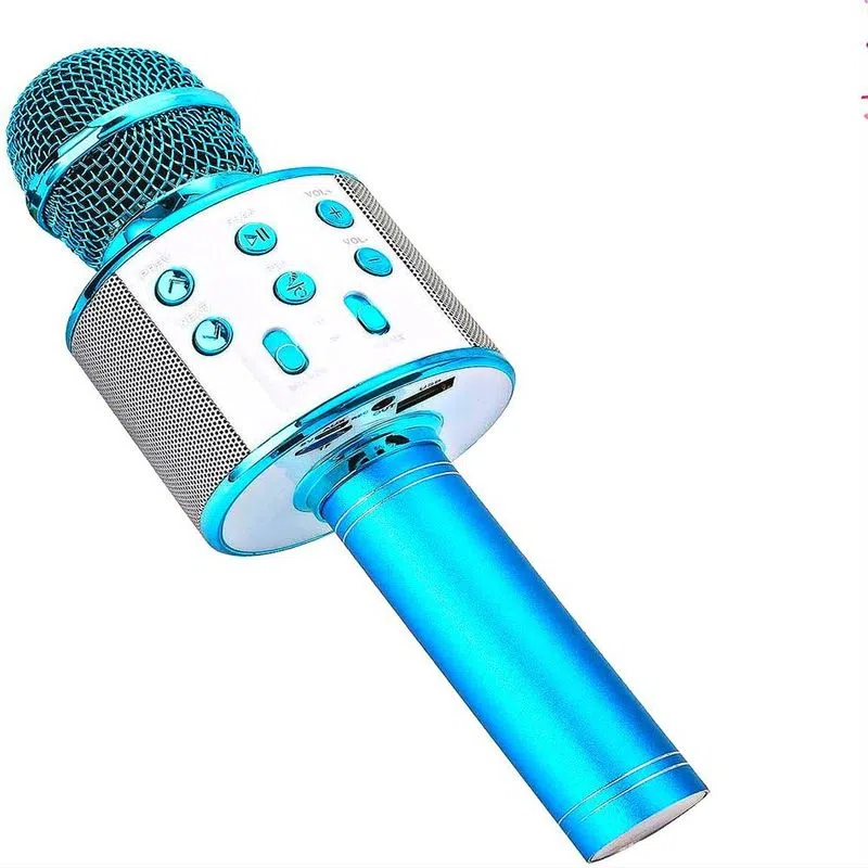 Micrófono Inalámbrico Para Canto Karaoke Azul