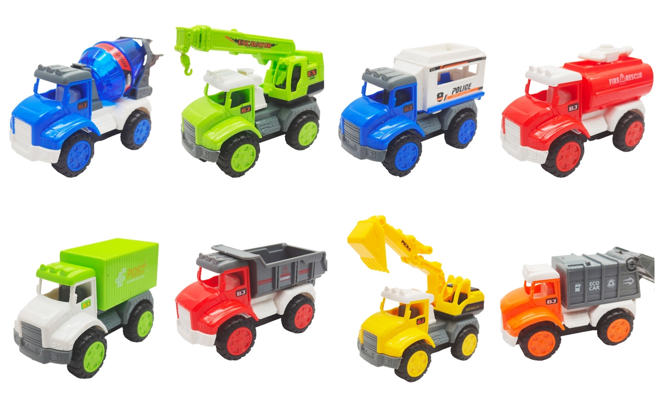 Colección Carros Camion Construcciòn Impulso Juguete X 8 Und