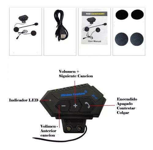 Intercomunicador BT12 Para Moto Auriculares Casco Bluetooth