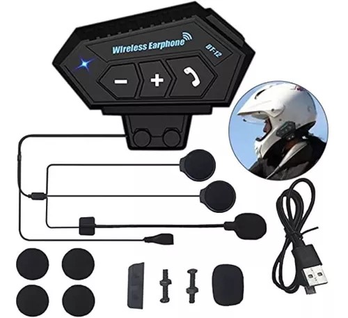 Intercomunicador BT12 Para Moto Auriculares Casco Bluetooth