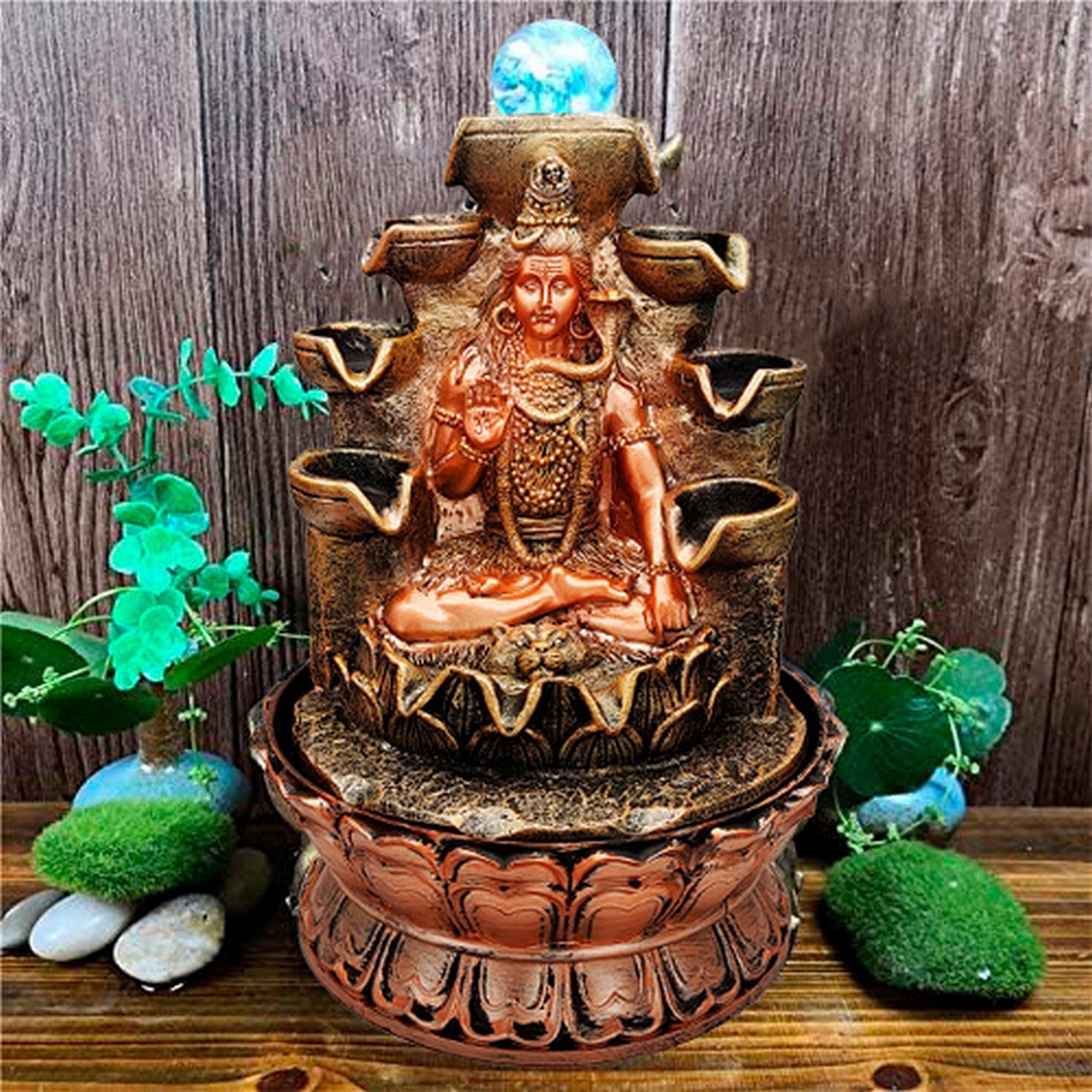 Fuente De Agua Lakshmi Prosperidad Suerte Luces Cascada 0368