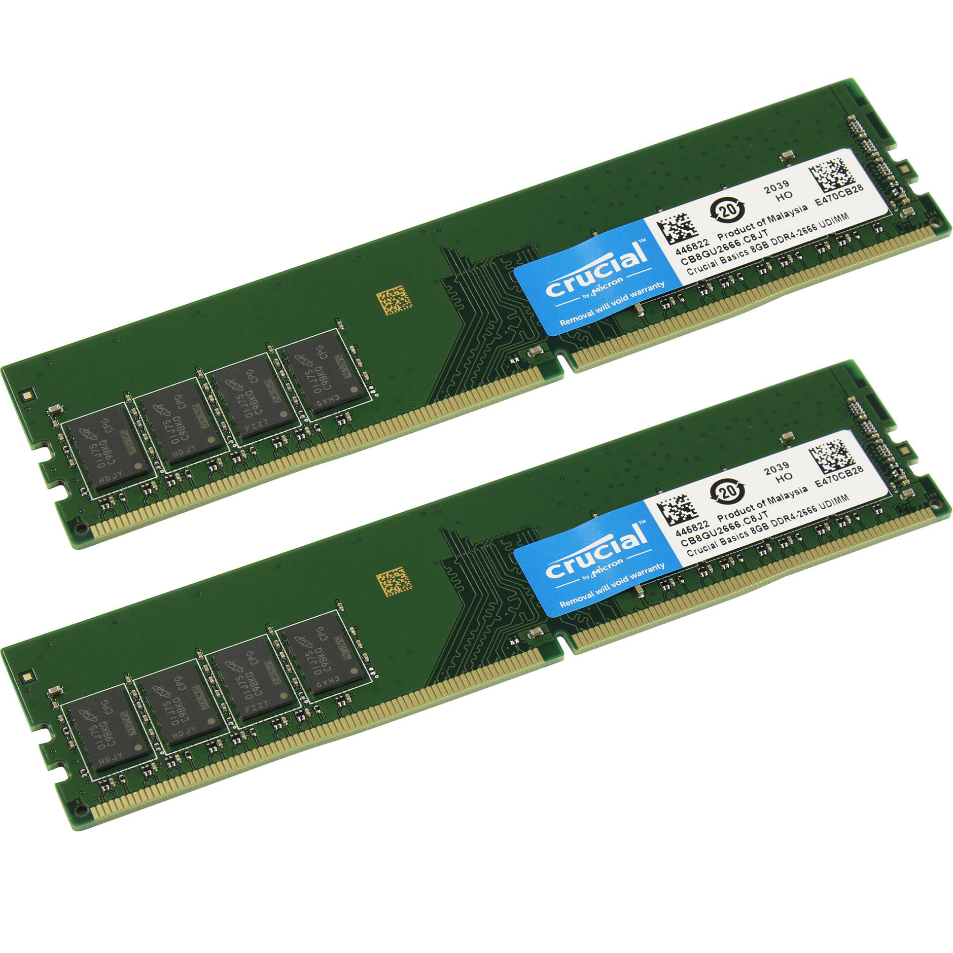 kit x2 Memoria RAM DDR4 16GB (x2 8GB) 2666 Mhz Crucial Basics
