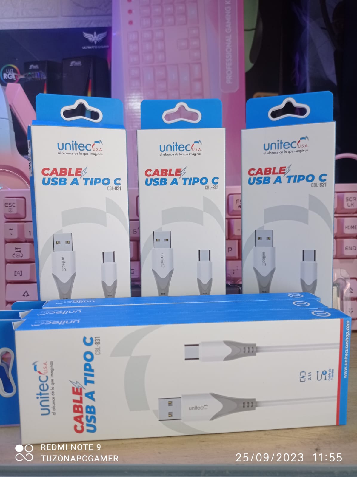 Cable USB Tipo C (3.1A 1 Mt CBL 831)