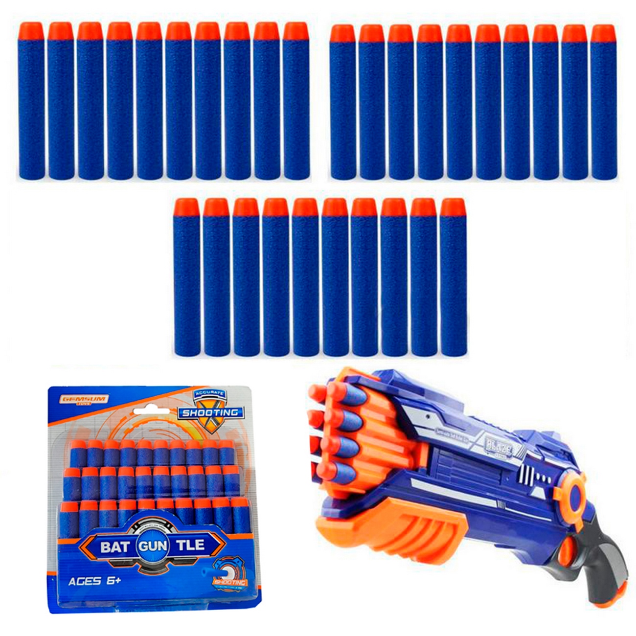 Dardos (balas) Para Pistolas Nerf N-strike Gun X 30 Piezas