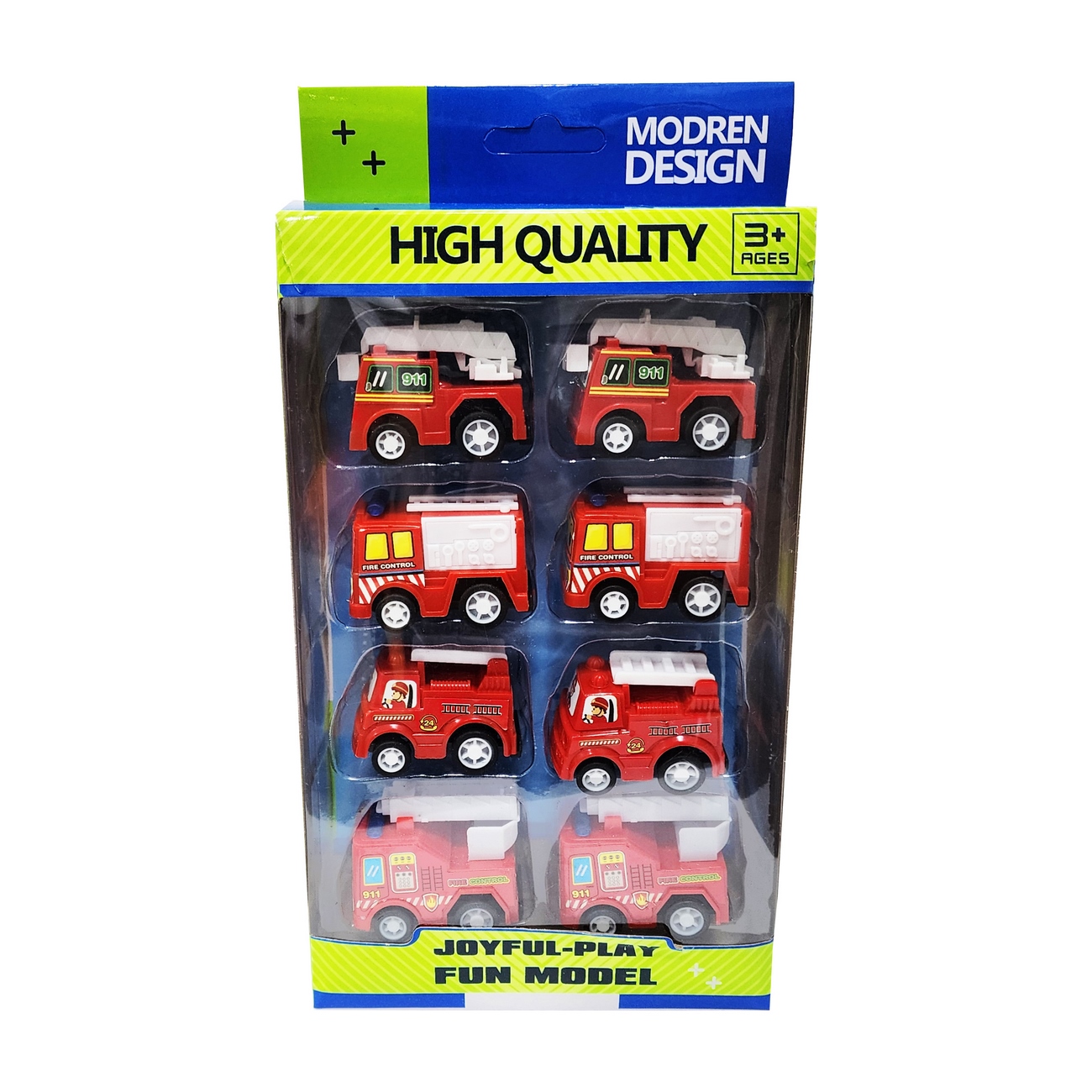 Carros Camión Bomberos De Impulso Colección Juguete X 8 Pcs