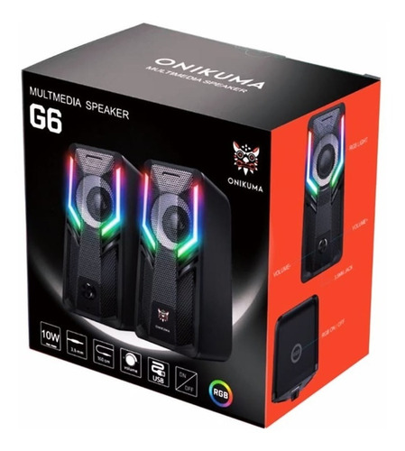 Parlantes Gamer Onikuma G6 Rgb 5w Negro - Prophone