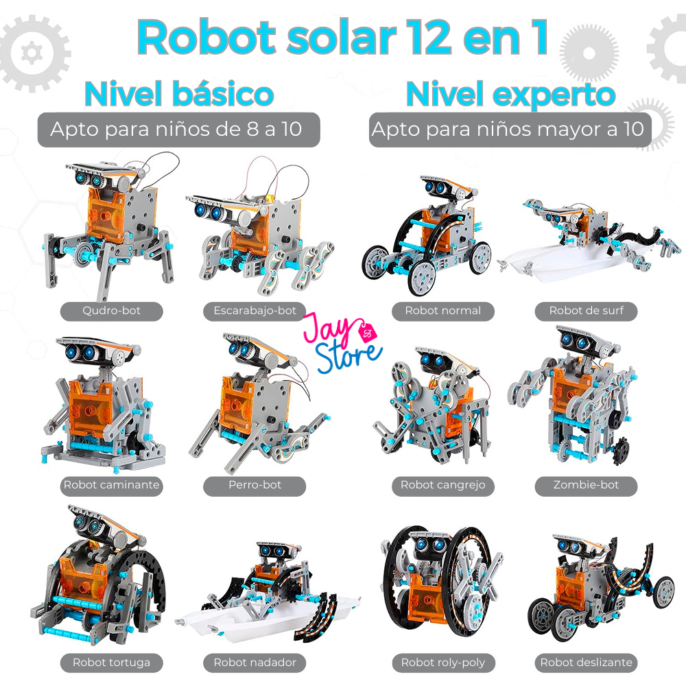 Kit Robot Solar 12 en 1 Juguete Educativo Aprendizaje